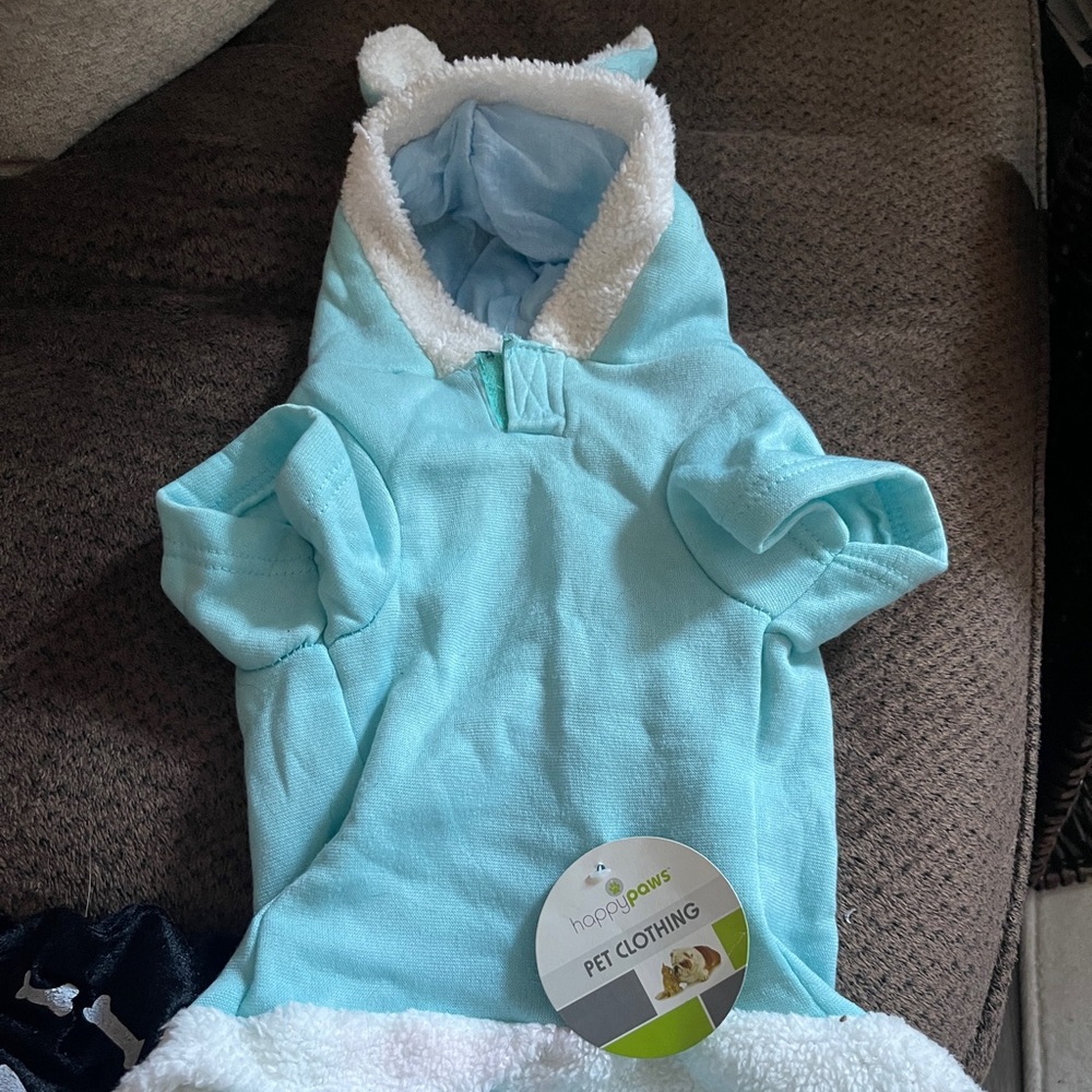 New blue bunny dog costume size large